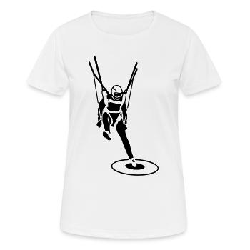 Fallschirm Landung - Frauen T-Shirt atmungsaktiv - Weiß - Vorne - AI Model Female 172 dark (172cm)