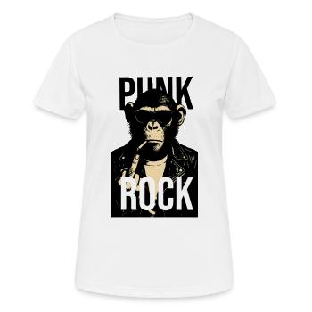 Rock Chimp Rebel Portrait - Women's Breathable T-Shirt - white - Front - AI Model Female 172 dark (172cm)