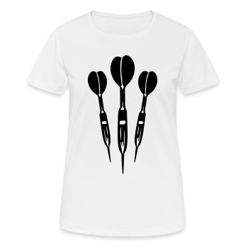 Dartpfeil Symbol - Frauen T-Shirt atmungsaktiv - Weiß - Vorne - AI Model Female 172 dark (172cm)