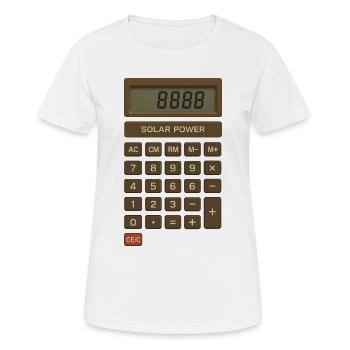 Solar Power Calculator Retro - Women's Breathable T-Shirt - white - Front - AI Model Female 172 dark (172cm)