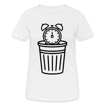 Wecker im Mülleimer Zeit - Frauen T-Shirt atmungsaktiv - Weiß - Vorne - AI Model Female 172 dark (172cm)