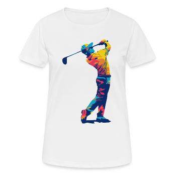 Golfer im Schwung - Frauen T-Shirt atmungsaktiv - Weiß - Vorne - AI Model Female 172 dark (172cm)