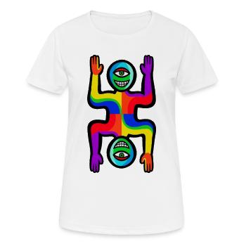 Rainbow Two Faces Figure - Women's Breathable T-Shirt - white - Front - AI Model Female 172 dark (172cm)