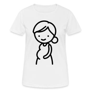 femme enceinte - T-shirt respirant Femme - blanc - Devant - AI Model Female 172 dark (172cm)