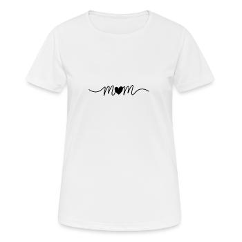 Mom Heart Minimalist Cute Mama Love Shirt - Frauen T-Shirt atmungsaktiv - Weiß - Vorne - AI Model Female 172 dark (172cm)