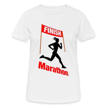 Frauen-Marathon-Ziel – Rennsieg - Frauen T-Shirt atmungsaktiv - Weiß - Vorne - AI Model Female 172 dark (172cm)