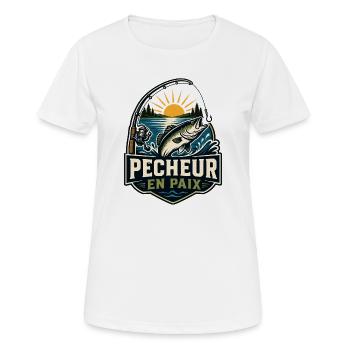 Pêcheur En Paix Cadeau Humour - T-shirt respirant Femme - blanc - Devant - AI Model Female 172 dark (172cm)