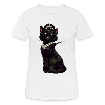 Cat Audrey - Frauen T-Shirt atmungsaktiv - Weiß - Vorne - AI Model Female 172 dark (172cm)