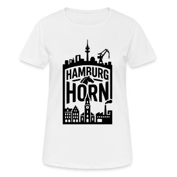 Hamburg Horn - Frauen T-Shirt atmungsaktiv - Weiß - Vorne - AI Model Female 172 dark (172cm)