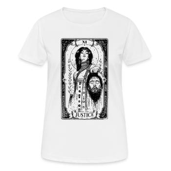 Justice – Judith & Holopherne Tarot Card Sticker - T-shirt respirant Femme - blanc - Devant - AI Model Female 172 dark (172cm)