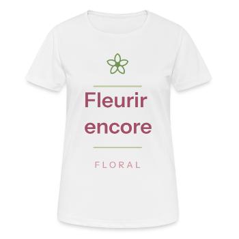 Fleurir Encore Floral - T-shirt respirant Femme - blanc - Devant - AI Model Female 172 dark (172cm)