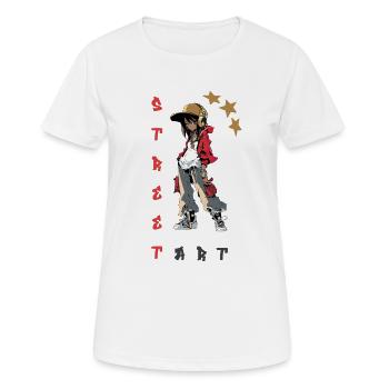 Art de rue Hip Hop Rap Fille Streetwear urbain - T-shirt respirant Femme - blanc - Devant - AI Model Female 172 dark (172cm)