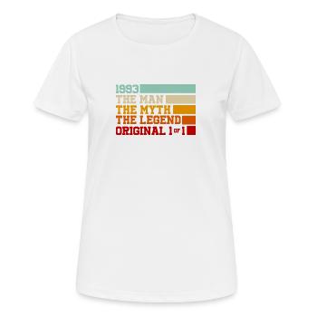 1993 Man Myth Legend Original 1/1 - Frauen T-Shirt atmungsaktiv - Weiß - Vorne - AI Model Female 172 dark (172cm)