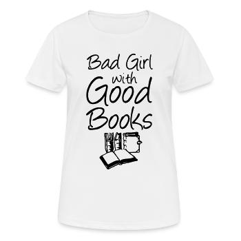 Bad Girl with Good Books - Women's Breathable T-Shirt - white - Front - AI Model Female 172 dark (172cm)