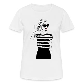 Kiss of the Night Lip Accent - Women's Breathable T-Shirt - white - Front - AI Model Female 172 dark (172cm)