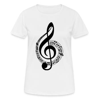 Music - Women's Breathable T-Shirt - white - Front - AI Model Female 172 dark (172cm)