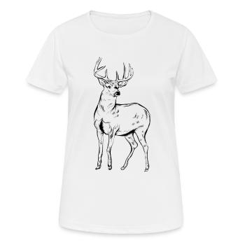 cerf - T-shirt respirant Femme - blanc - Devant - AI Model Female 172 dark (172cm)