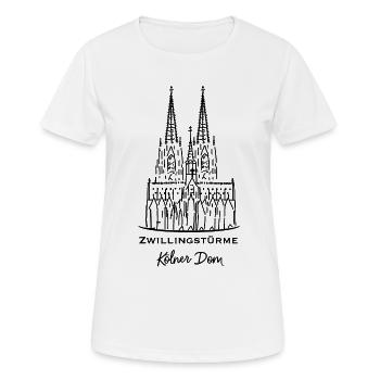 Kölner Dom, Doppeltürme - Frauen T-Shirt atmungsaktiv - Weiß - Vorne - AI Model Female 172 dark (172cm)
