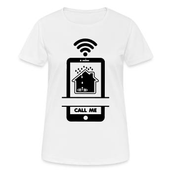 Rufen Sie mich Dachdeckertelefon im Falle eines Dachlecks an - Frauen T-Shirt atmungsaktiv - Weiß - Vorne - AI Model Female 172 dark (172cm)