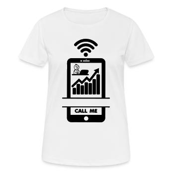 Appelez-moi téléphone bourse - T-shirt respirant Femme - blanc - Devant - AI Model Female 172 dark (172cm)