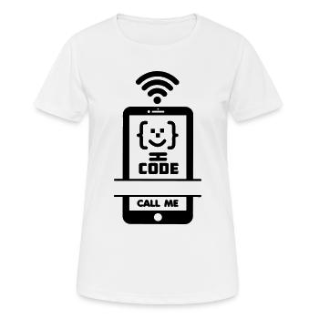 Appelez-moi codeur téléphonique gezchtje - T-shirt respirant Femme - blanc - Devant - AI Model Female 172 dark (172cm)