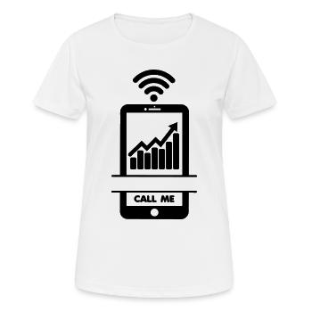 Unternehmensergebnisse steigen? Ruf mich an! - Frauen T-Shirt atmungsaktiv - Weiß - Vorne - AI Model Female 172 dark (172cm)