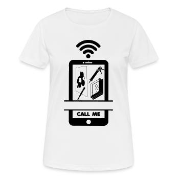 Appelez-moi téléphone, le vitrier - T-shirt respirant Femme - blanc - Devant - AI Model Female 172 dark (172cm)