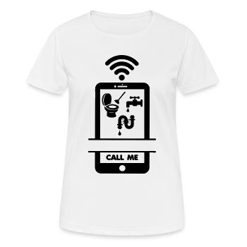 Appelez-moi plombier de téléphone - T-shirt respirant Femme - blanc - Devant - AI Model Female 172 dark (172cm)