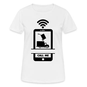 Appelez-moi téléphone déménageur - T-shirt respirant Femme - blanc - Devant - AI Model Female 172 dark (172cm)