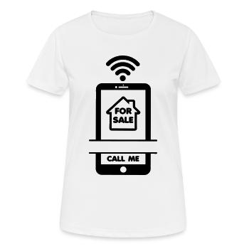 Immobilienmakler Rufen Sie mich an! Haus zum Verkauf - Frauen T-Shirt atmungsaktiv - Weiß - Vorne - AI Model Female 172 dark (172cm)