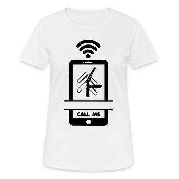 Appelez-moi pavé de téléphone - T-shirt respirant Femme - blanc - Devant - AI Model Female 172 dark (172cm)