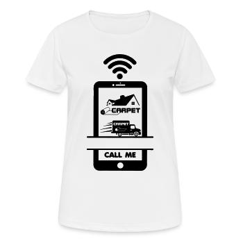 Call me phone carpet layer - Women's Breathable T-Shirt - white - Front - AI Model Female 172 dark (172cm)