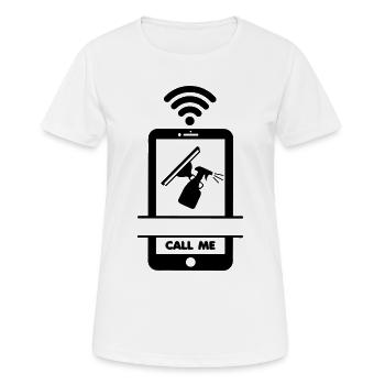 Appelez-moi nettoyeur de téléphone - T-shirt respirant Femme - blanc - Devant - AI Model Female 172 dark (172cm)