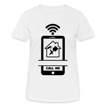 Anruf Telefon Hausmalerei - Frauen T-Shirt atmungsaktiv - Weiß - Vorne - AI Model Female 172 dark (172cm)