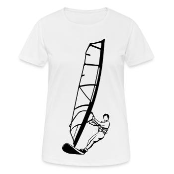 Planche à voile - T-shirt respirant Femme - blanc - Devant - AI Model Female 172 dark (172cm)