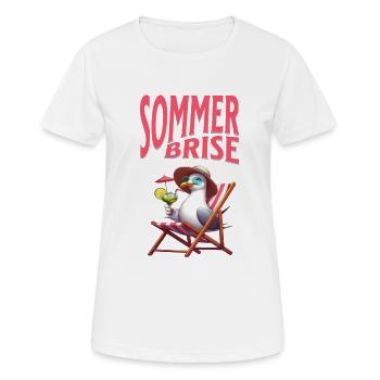 Summer breeze - seagull with a cocktail - Women's Breathable T-Shirt - white - Front - AI Model Female 172 dark (172cm)