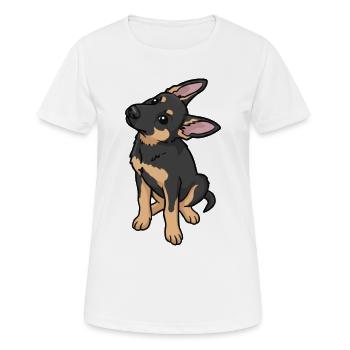 Cartoon Sheepdog Affection - Women's Breathable T-Shirt - white - Front - AI Model Female 172 dark (172cm)