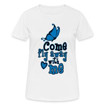 Komm, flieg mit mir weg - Frauen T-Shirt atmungsaktiv - Weiß - Vorne - AI Model Female 172 dark (172cm)