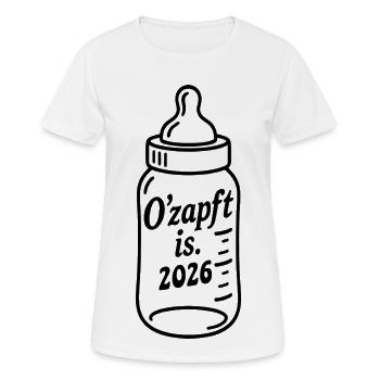 Baby Bottle Breastfeeding Drink O'zapft is 2026 - Women's Breathable T-Shirt - white - Front - AI Model Female 172 dark (172cm)