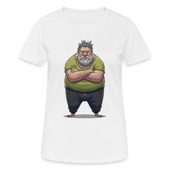 Grummelnder Riese Cartoon - Frauen T-Shirt atmungsaktiv - Weiß - Vorne - AI Model Female 172 dark (172cm)