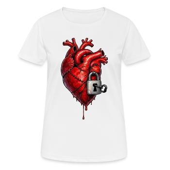 Cœur Cicatricique Sortant - T-shirt respirant Femme - blanc - Devant - AI Model Female 172 dark (172cm)