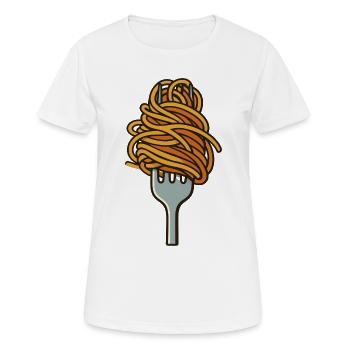 Spaghetti - Frauen T-Shirt atmungsaktiv - Weiß - Vorne - AI Model Female 172 dark (172cm)
