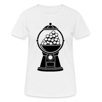 Machine à boules de chewing-gum - T-shirt respirant Femme - blanc - Devant - AI Model Female 172 dark (172cm)