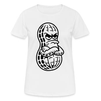 Erdnuss Wütend Lustig Nuss Snacks Humor - Frauen T-Shirt atmungsaktiv - Weiß - Vorne - AI Model Female 172 dark (172cm)
