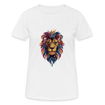 Prism Lion Head Blaze of Color - Women's Breathable T-Shirt - white - Front - AI Model Female 172 dark (172cm)