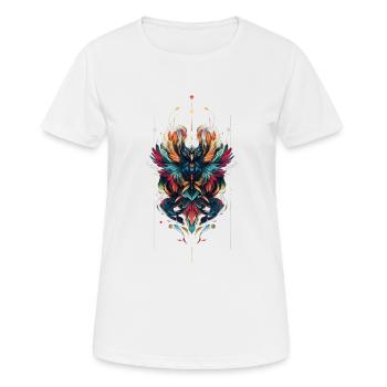 Farbwunder Schmetterlings Ornament - Frauen T-Shirt atmungsaktiv - Weiß - Vorne - AI Model Female 172 dark (172cm)