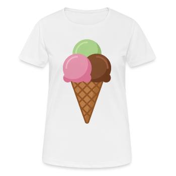 Cornet de crème glacée - T-shirt respirant Femme - blanc - Devant - AI Model Female 172 dark (172cm)