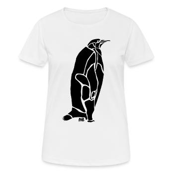 Black Graphic Penguin – Geometrisches Porträt - Frauen T-Shirt atmungsaktiv - Weiß - Vorne - AI Model Female 172 dark (172cm)