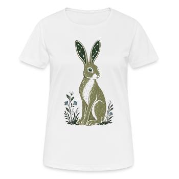 Ohren der Sternhasenkonstellation Himmelshasen - Frauen T-Shirt atmungsaktiv - Weiß - Vorne - AI Model Female 172 dark (172cm)