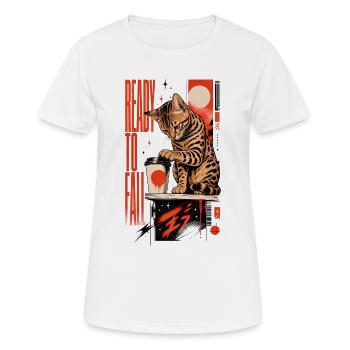 Ready to Fall – Cheeky Bengal Cat - Women's Breathable T-Shirt - white - Front - AI Model Female 172 dark (172cm)